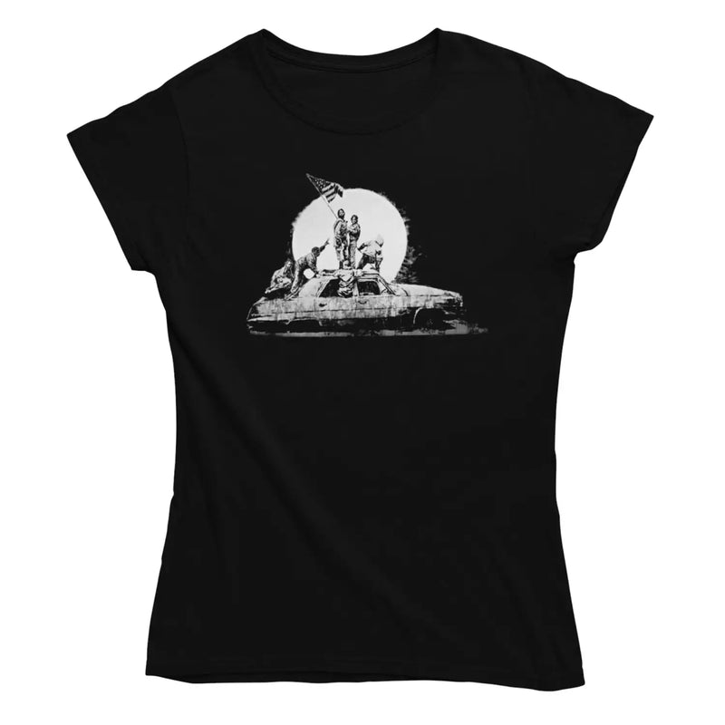 Banksy Los Angeles Flag Womens T-shirt M