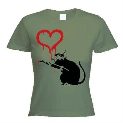 Banksy Love Rat T-Shirt M / Khaki
