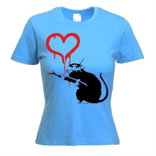 Banksy Love Rat T-Shirt M / Light Blue