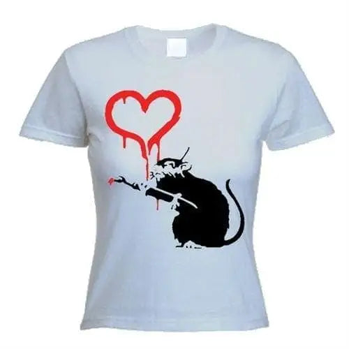 Banksy Love Rat T-Shirt M / Light Grey