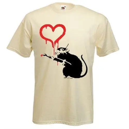 Banksy Love Rat T-Shirt XL / Cream