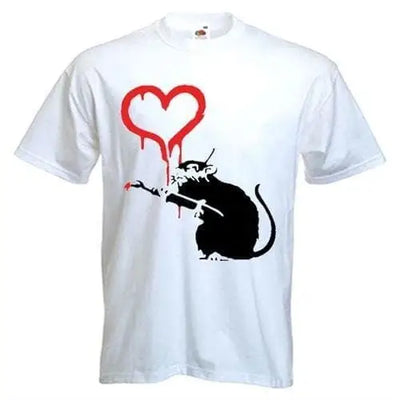 Banksy Love Rat T-Shirt XL / White