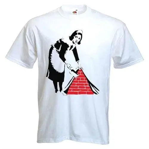 Banksy Maid Mens T-Shirt XL / White