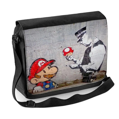 Banksy Mario and Copper Laptop Messenger Bag