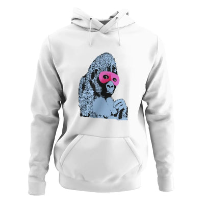 Banksy Masked Gorilla Hoodie - S / White - Hoodie