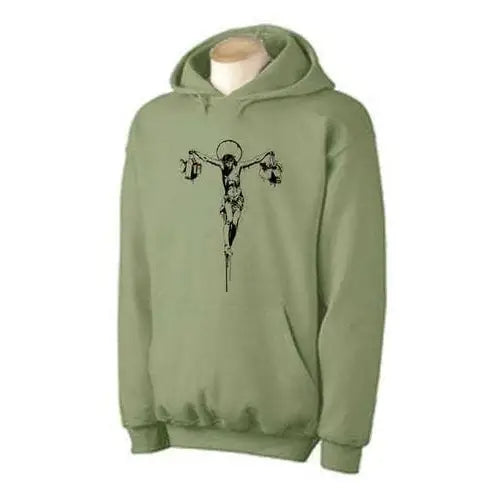 Banksy Material Jesus Hoodie S / Khaki