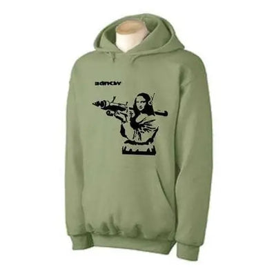 Banksy Mona Lisa Bazooka Hoodie S / Khaki