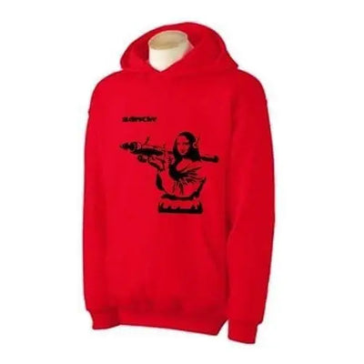 Banksy Mona Lisa Bazooka Hoodie S / Red