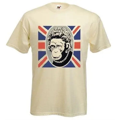 Banksy Monkey Queen Mens T-Shirt XL / Cream
