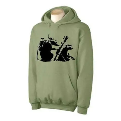 Banksy Mortar Rat Hoodie M / Khaki