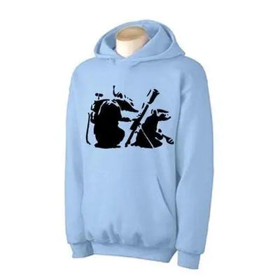 Banksy Mortar Rat Hoodie M / Light Blue
