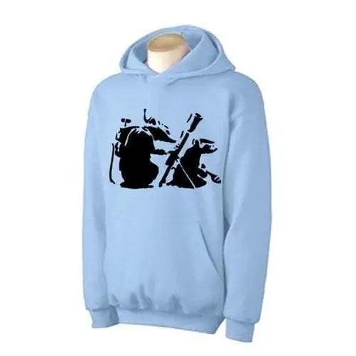 Banksy Mortar Rat Hoodie M / Light Blue