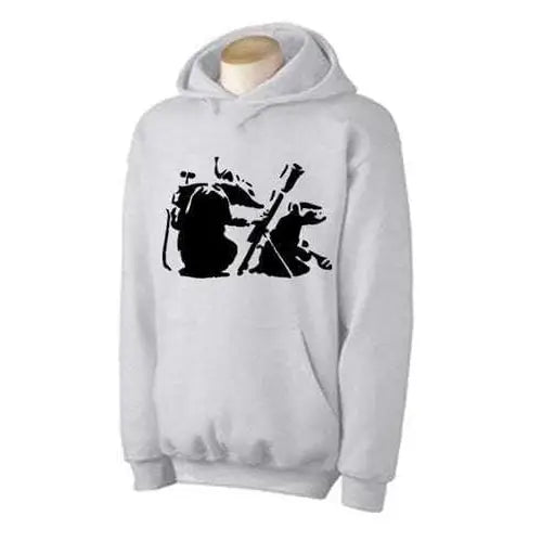 Banksy Mortar Rat Hoodie M / Light Grey