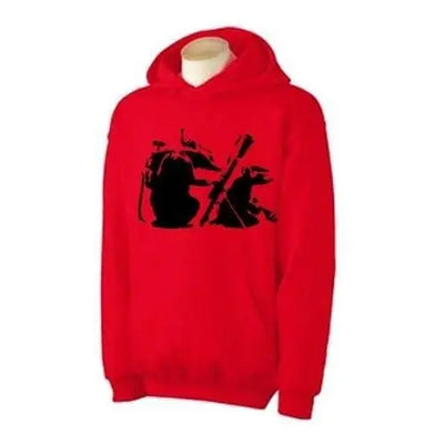 Banksy Mortar Rat Hoodie M / Red