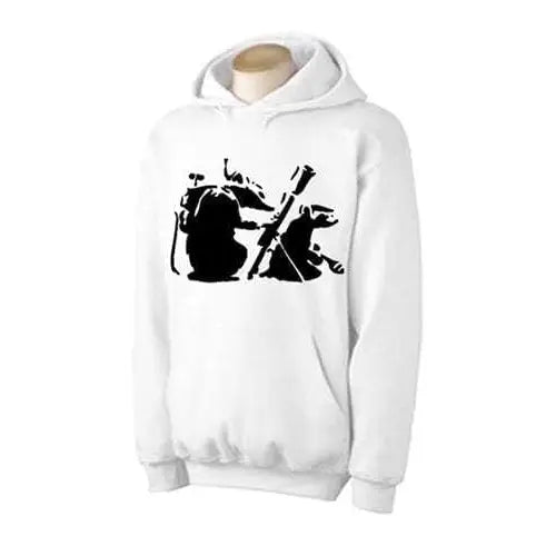 Banksy Mortar Rat Hoodie M / White