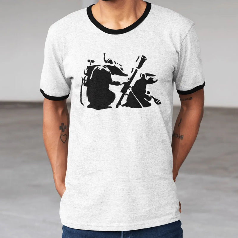 Banksy Mortar Rat Ringer T-Shirt