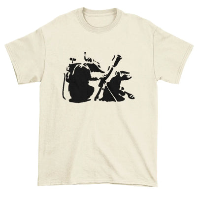 Banksy Mortar Rat  T-Shirt M / Cream