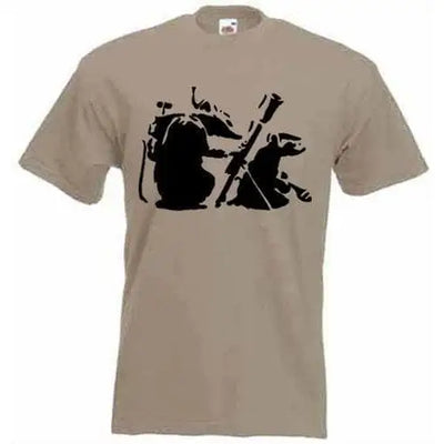 Banksy Mortar Rat  T-Shirt M / Khaki
