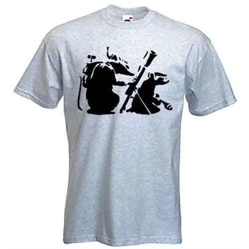 Banksy Mortar Rat  T-Shirt M / Light Grey