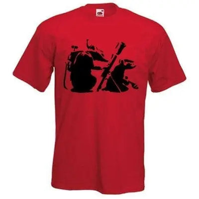 Banksy Mortar Rat  T-Shirt M / Red