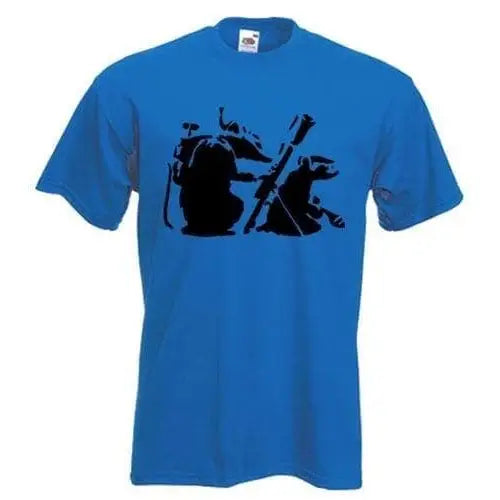 Banksy Mortar Rat  T-Shirt M / Royal Blue