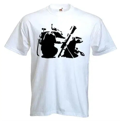 Banksy Mortar Rat  T-Shirt M / White