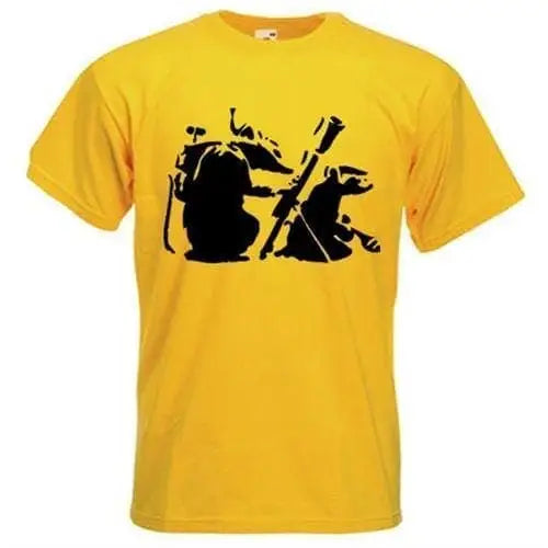 Banksy Mortar Rat  T-Shirt M / Yellow