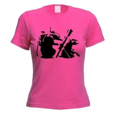 Banksy Mortar Rat Women's T-Shirt S / Dark Pink