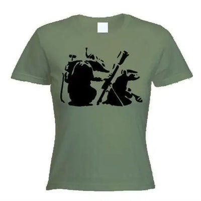 Banksy Mortar Rat Women's T-Shirt S / Khaki