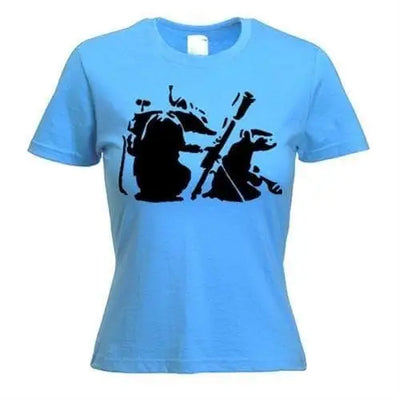 Banksy Mortar Rat Women's T-Shirt S / Light Blue