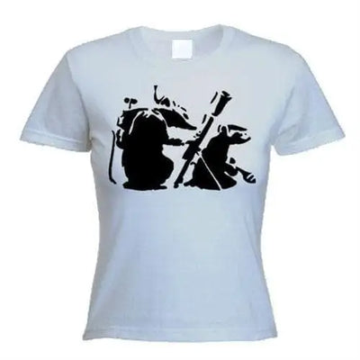 Banksy Mortar Rat Women's T-Shirt S / Light Grey