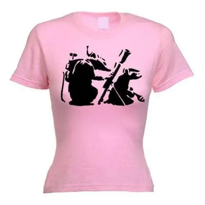 Banksy Mortar Rat Women's T-Shirt S / Light Pink