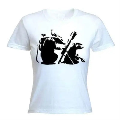 Banksy Mortar Rat Women's T-Shirt S / White