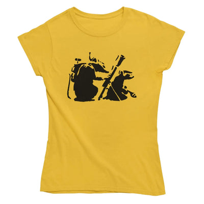 Banksy Mortar Rat Women's T-Shirt S / Yellow