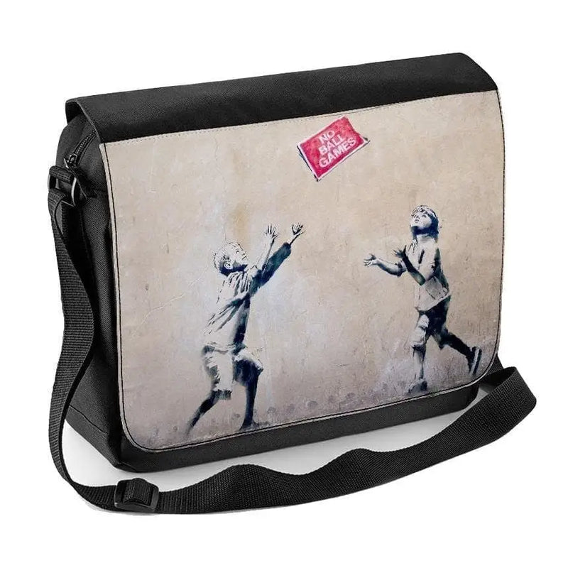 Banksy No Ball Games Laptop Messenger Bag