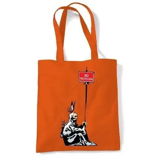Banksy No Trespassing Indian Shoulder bag Orange