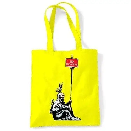 Banksy No Trespassing Indian Shoulder bag Yellow