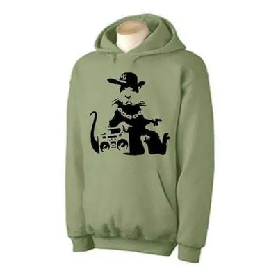 Banksy NYC Gangster Rat Hoodie XXL / Khaki