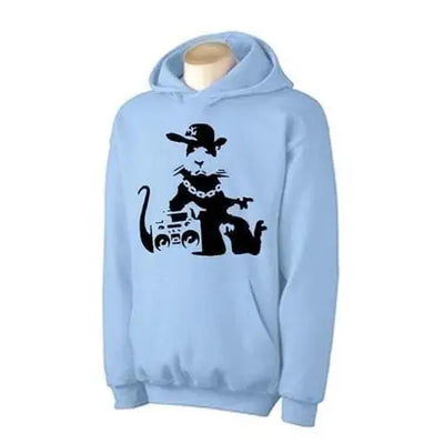 Banksy NYC Gangster Rat Hoodie XXL / Light Blue