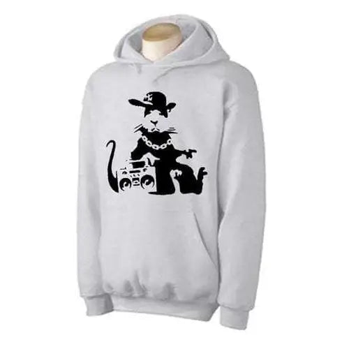 Banksy NYC Gangster Rat Hoodie XXL / Light Grey