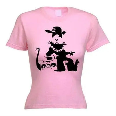 Banksy NYC Gangster Rat Womens T-Shirt S / Light Pink