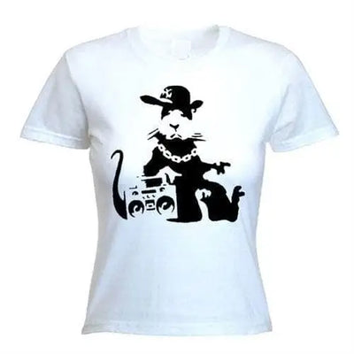 Banksy NYC Gangster Rat Womens T-Shirt S / White