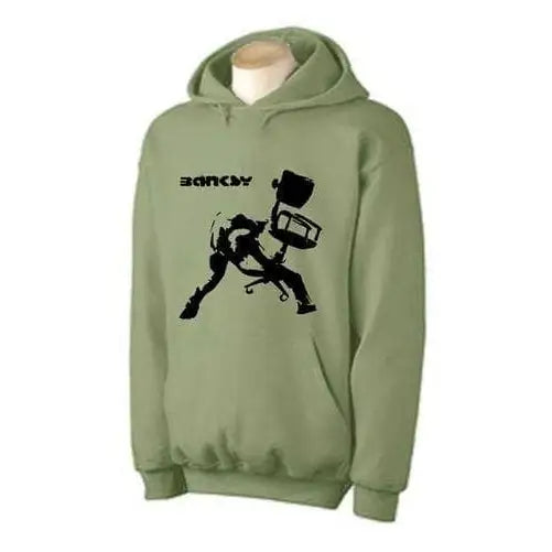 Banksy Office Chair Hoodie M / Khaki