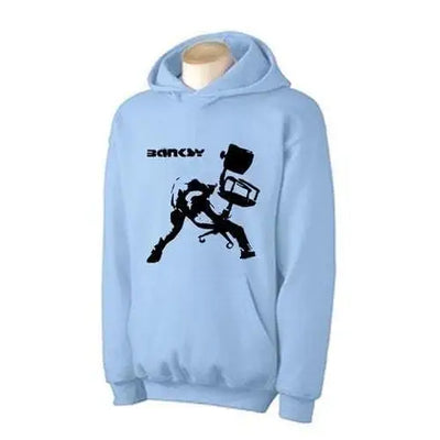 Banksy Office Chair Hoodie M / Light Blue