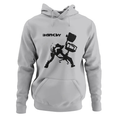 Banksy Office Chair Hoodie - M / Light Grey - Hoodie