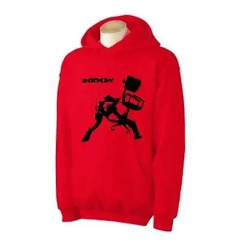 Banksy Office Chair Hoodie M / Red