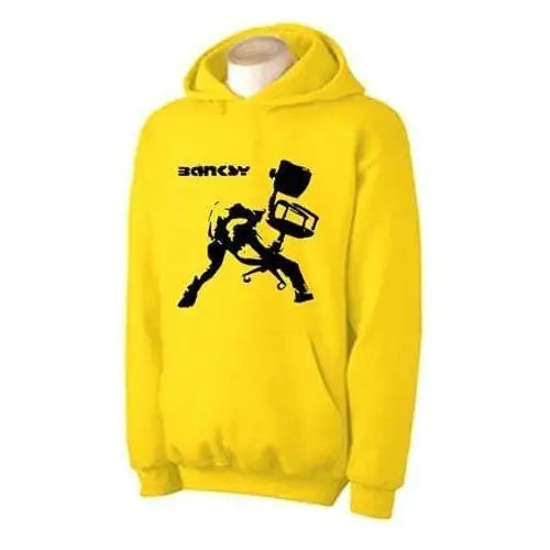 Banksy Office Chair Hoodie M / Yellow