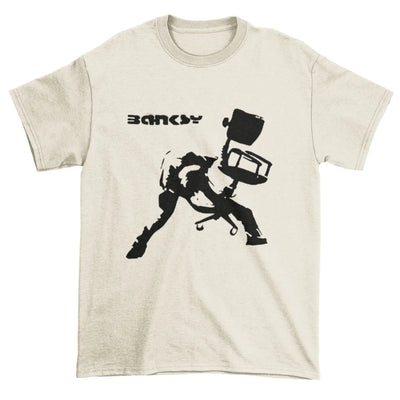 Banksy Office Chair Men's T-Shirt Cream / XL