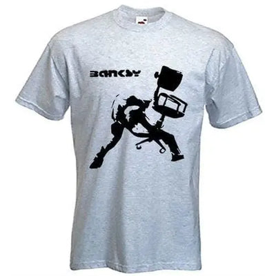 Banksy Office Chair Men's T-Shirt Light Grey / XL