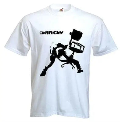 Banksy Office Chair Men's T-Shirt White / XL